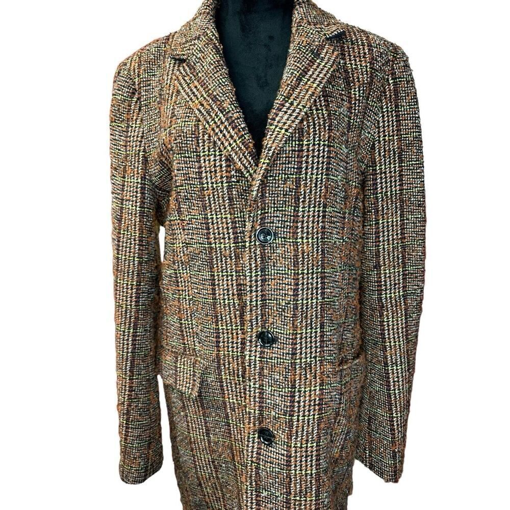 Scotch & Soda Brown Plaid Pea Coat - Picture 5 of 14